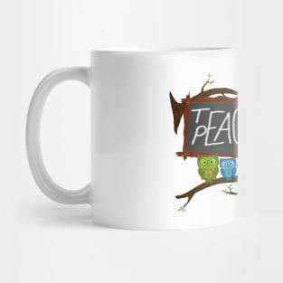 Owl Teach Peace Mug